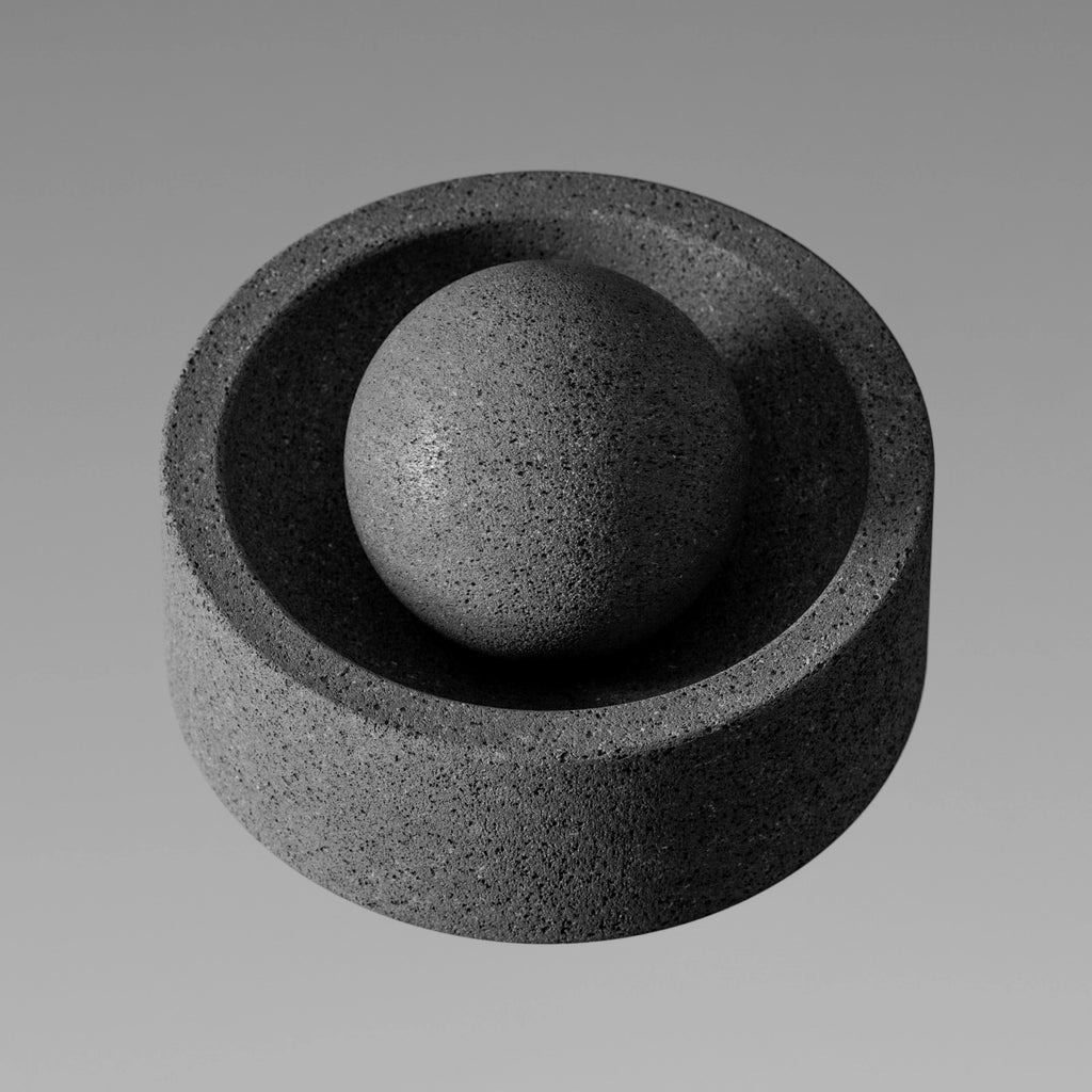 Vesicular Basalt Stone Grey PBR Texture - Example Scene Visualization | Superellipse