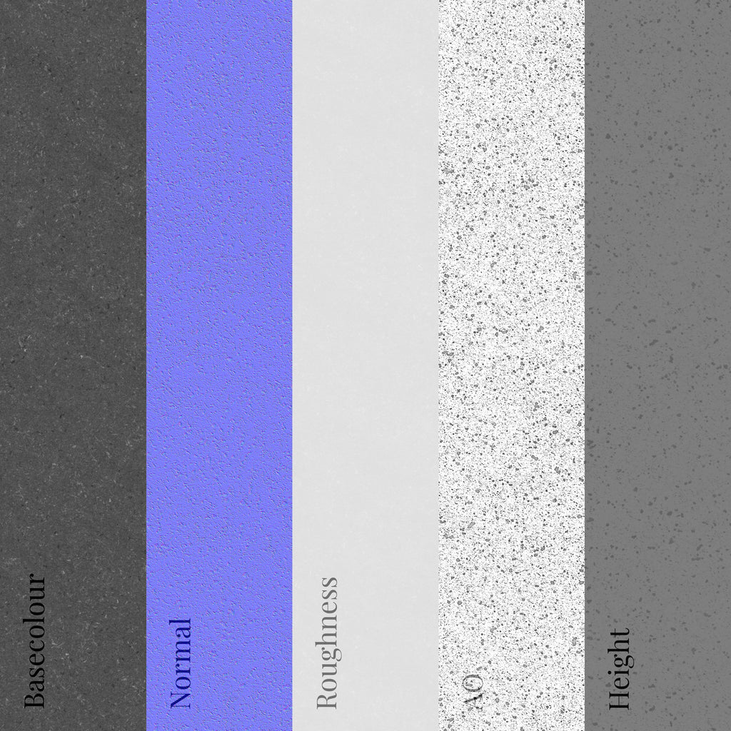 Vesicular Basalt Stone Grey PBR Texture - Example Scene Visualization | Superellipse