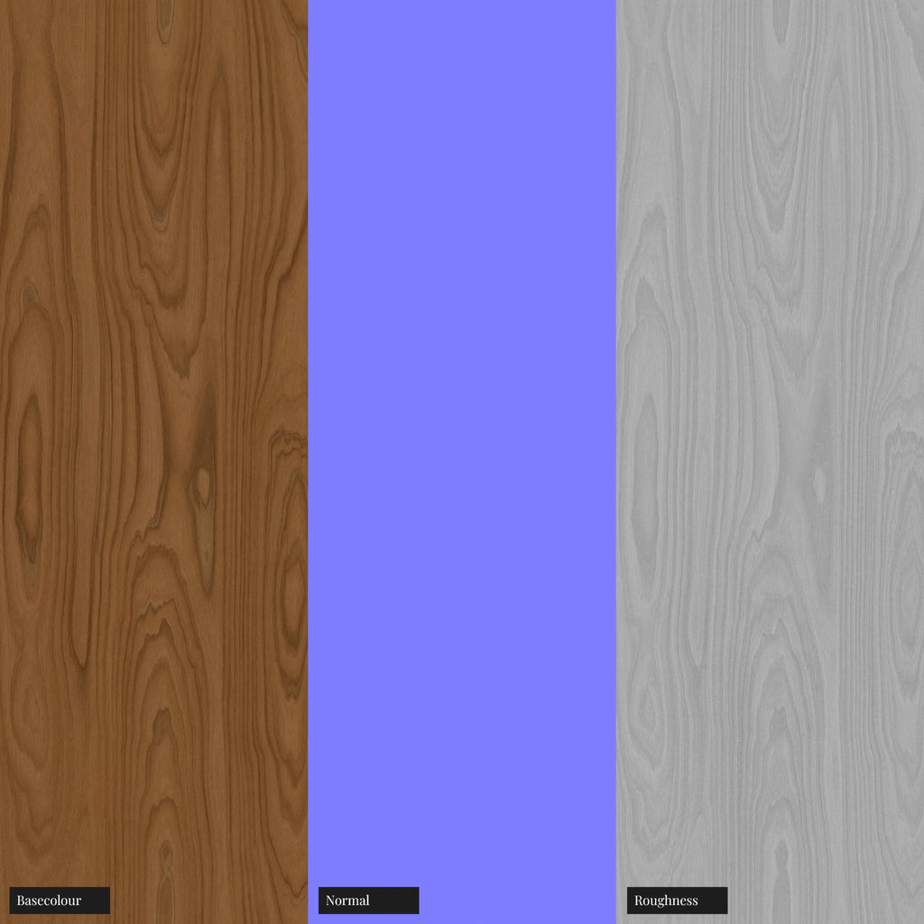 Oak Crown Cut Wood Veneer PBR Texture - Example Scene Visualization | Superellipse