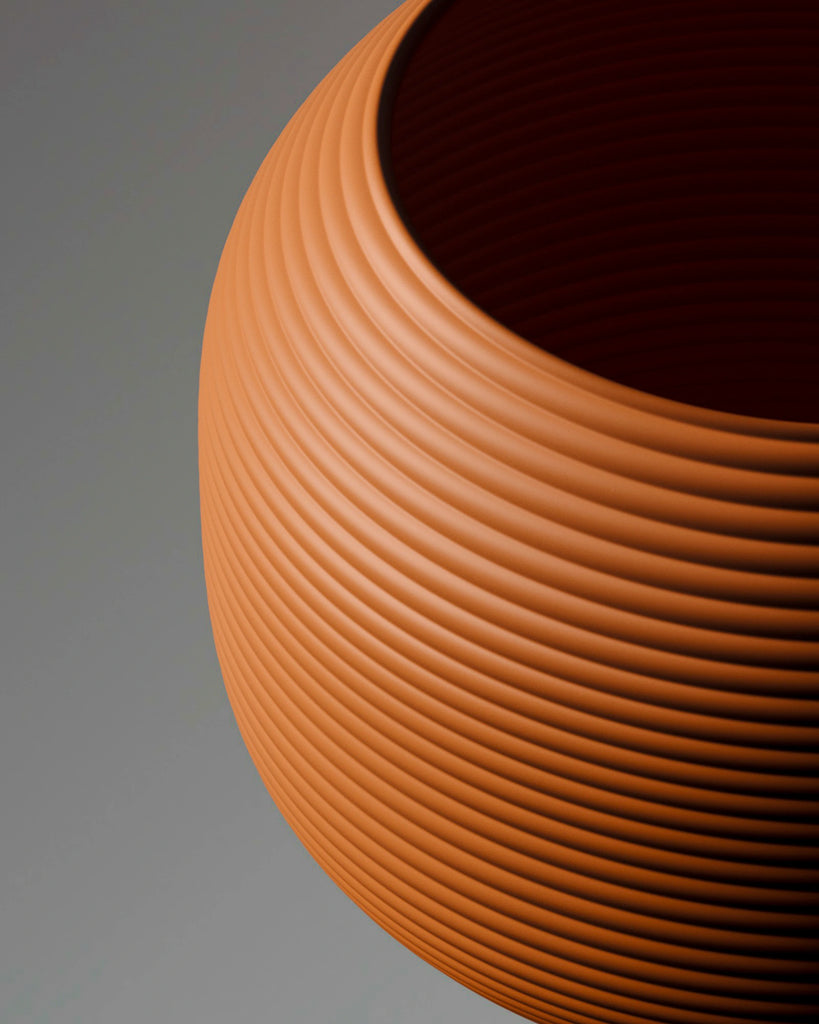 Concave Fluted Papaya Orange Plastic PBR Texture - Example Scene Visualization | Superellipse