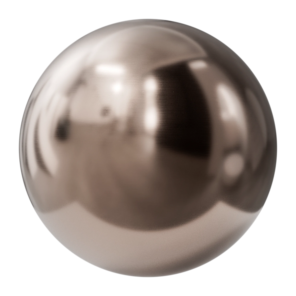 Fine Linear Brushed Copper Metal PBR Texture - Sphere Swatch Preview | Superellipse