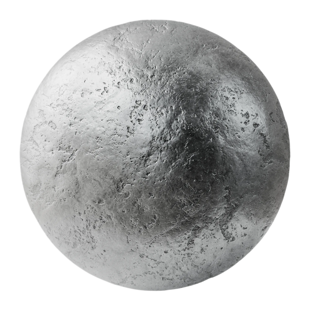 Rough Sand Cast Aluminium 02 PBR Texture - Sphere Swatch Preview | Superellipse