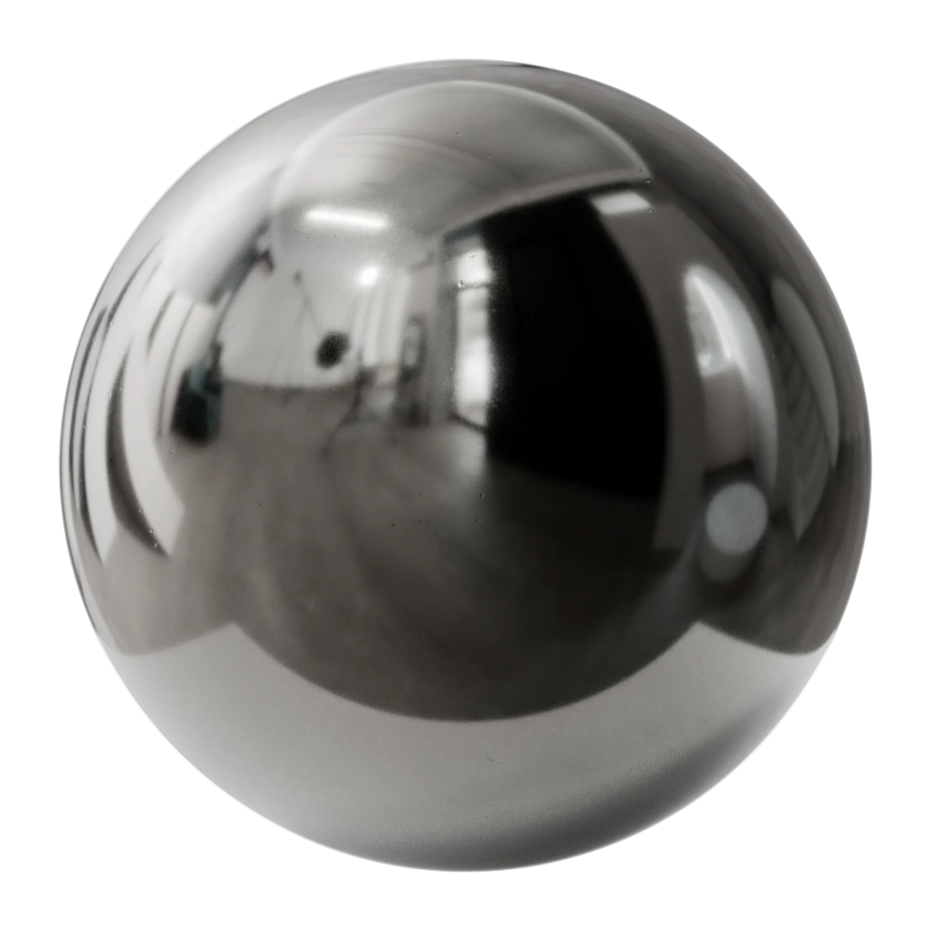 Polished As Cast Iron Metal PBR Texture - Sphere Swatch Preview | Superellipse