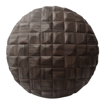 Arch Surface Walnut Wood Panel PBR Texture - Sphere Swatch Preview | Superellipse