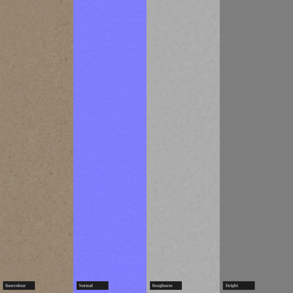 Recycled Kraft Chipboard Card PBR Texture - Example Scene Visualization | Superellipse