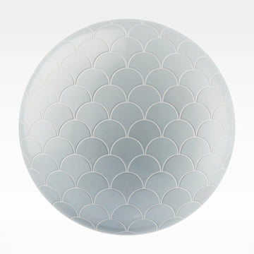 Powder Blue Scallop Ceramic Tile PBR Texture - Sphere Swatch Preview | Superellipse