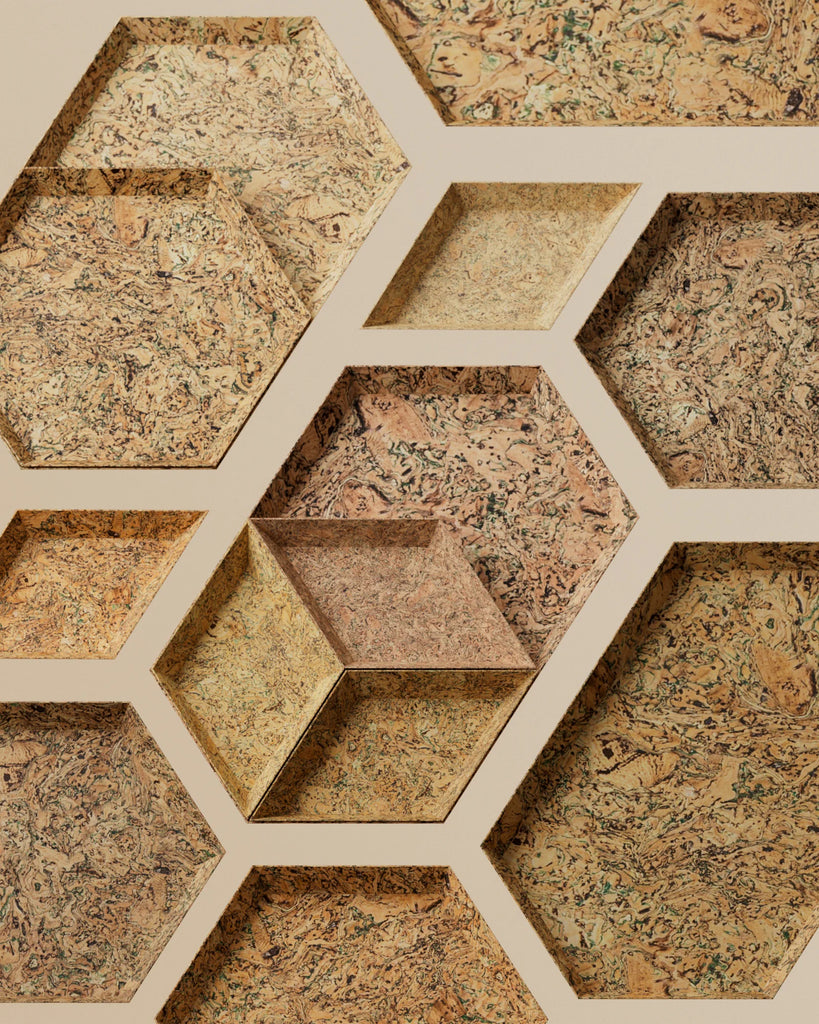 Natural Cork Forest Green Tint PBR Texture - Example Scene Visualization | Superellipse