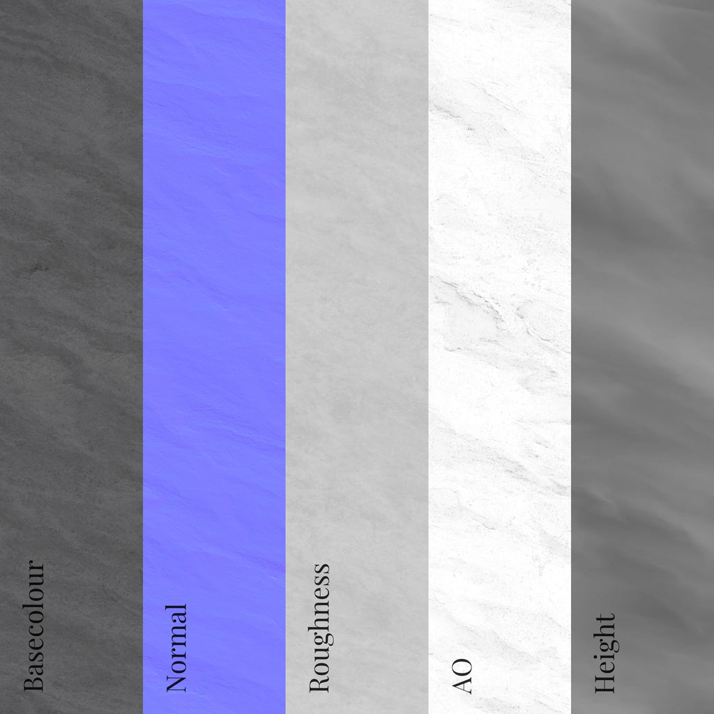 Dark Soapstone Unfinished PBR Texture - Example Scene Visualization | Superellipse