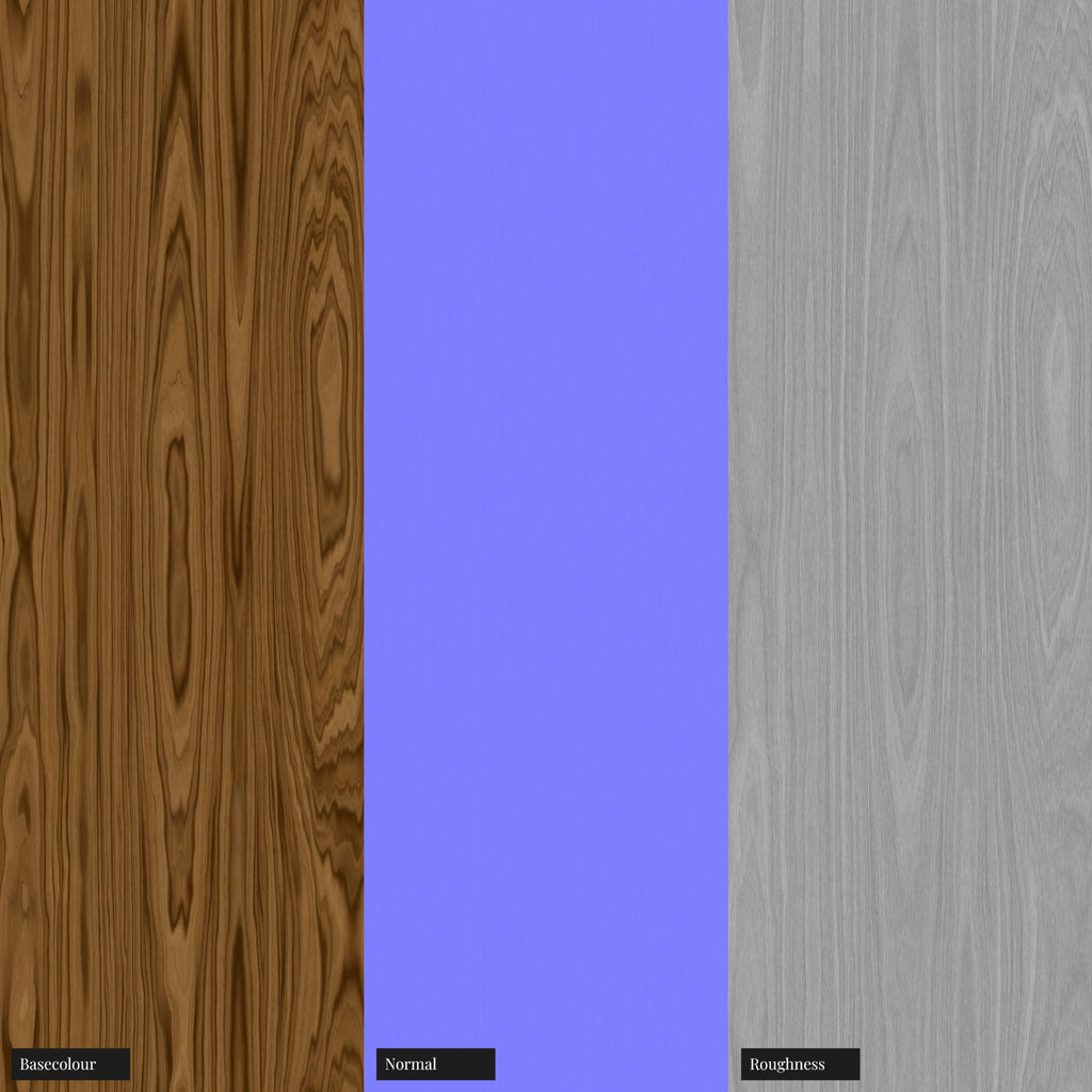 Teak Crown Cut Veneer Wood 02 PBR Texture - Example Scene Visualization | Superellipse