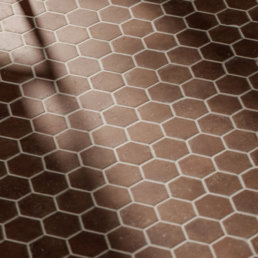 Traditional Tuscan Terracotta Hex Tiles PBR Texture - Example Scene Visualization | Superellipse