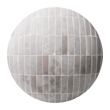 Terracotta Neutral Grey Brick Tiles PBR Texture - Sphere Swatch Preview | Superellipse