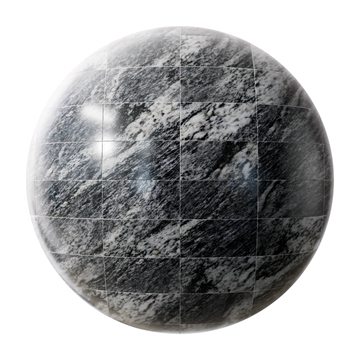 Thundercloud Granite Honed Stacked Tiles PBR Texture - Sphere Swatch Preview | Superellipse