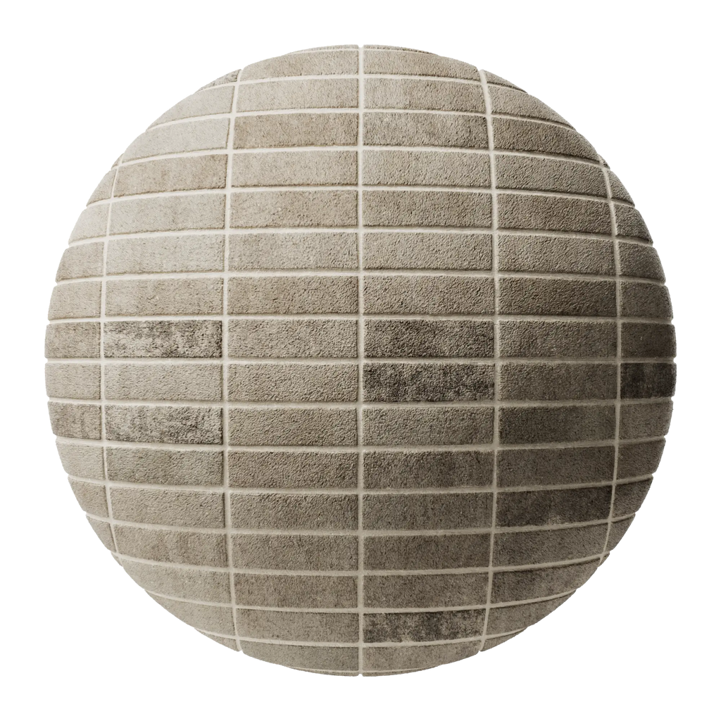 Muted Sandfaced Buff Brick Stack Bond PBR Texture - Sphere Swatch Preview | Superellipse