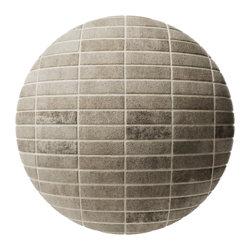 Muted Sandfaced Buff Brick Stack Bond PBR Texture - Sphere Swatch Preview | Superellipse