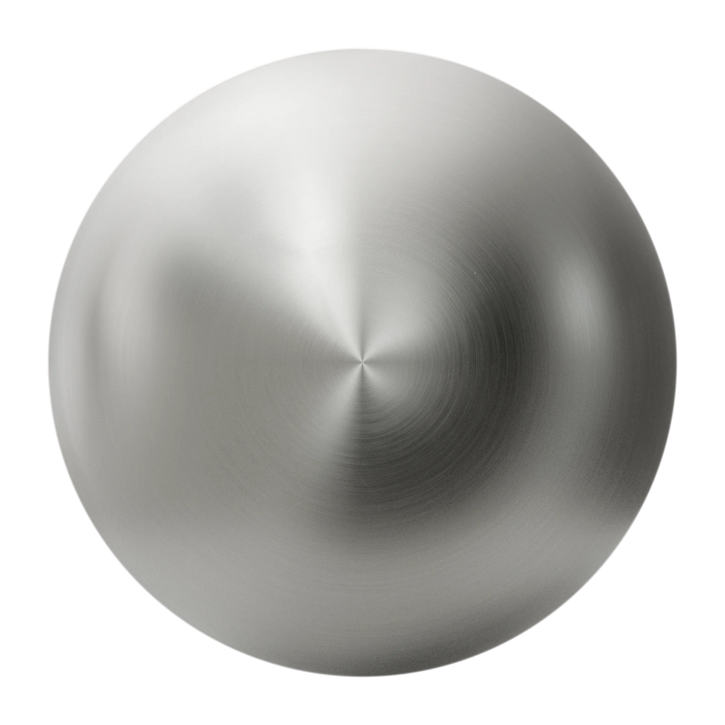 Radial Brushed Buffed Silver Metal PBR Texture - Sphere Swatch Preview | Superellipse