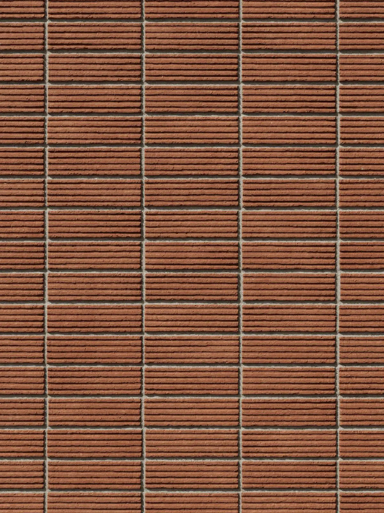 Long Grooved Red Clay Brick Stack Bond PBR Texture - Example Scene Visualization | Superellipse