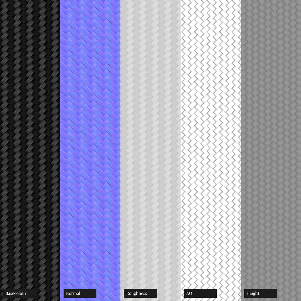 Carbon Fiber Matte Twill Weave PBR Texture - Example Scene Visualization | Superellipse