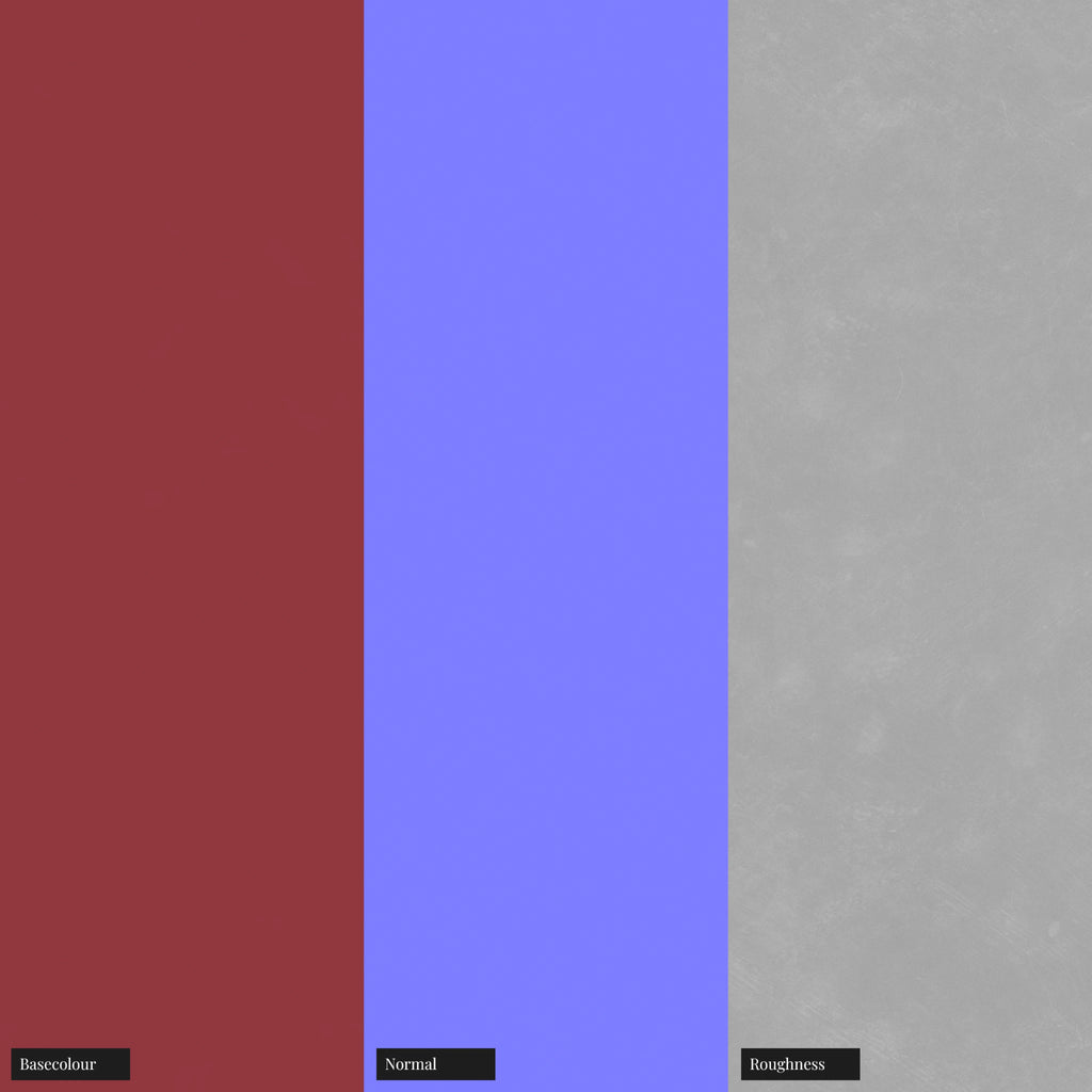 Winery Red Matte Finish Plastic PBR Texture - Example Scene Visualization | Superellipse