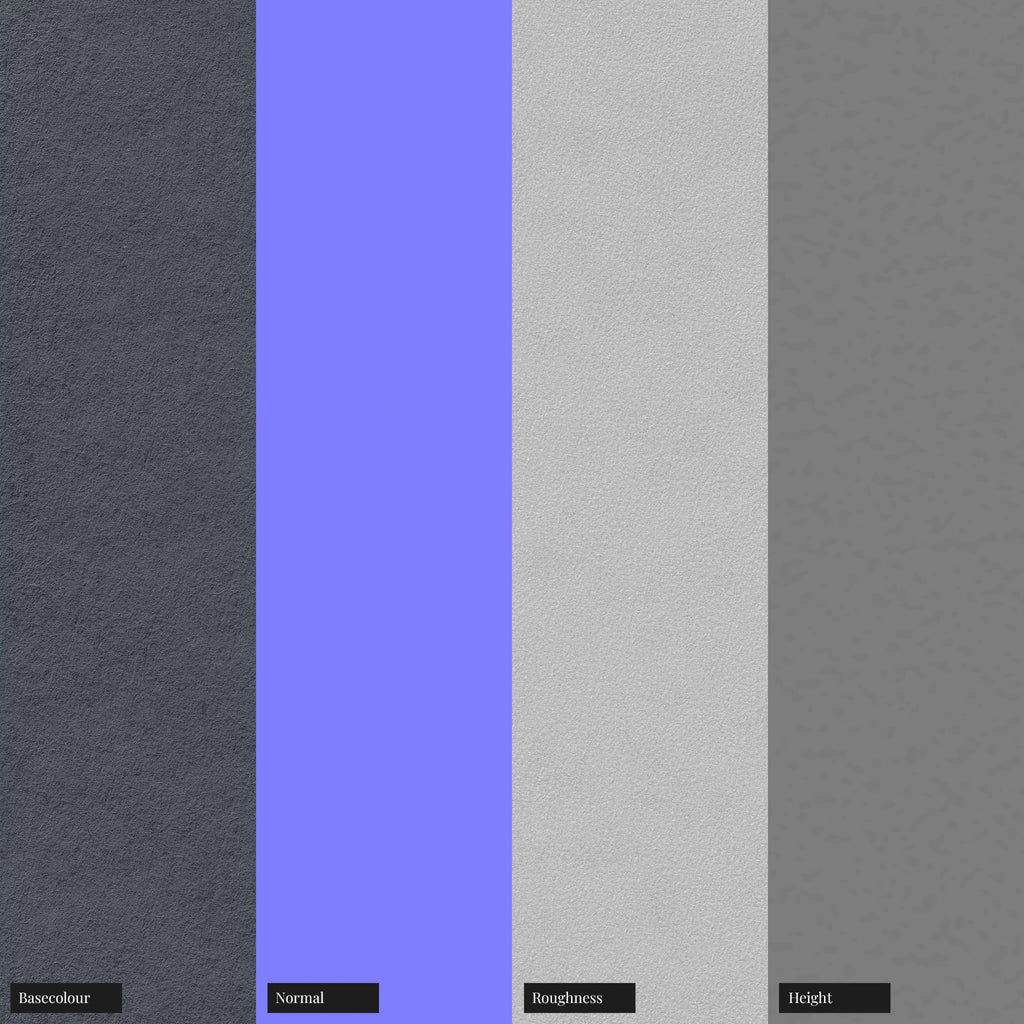 Textured Slate Grey 270gsm Paper PBR Texture - Example Scene Visualization | Superellipse