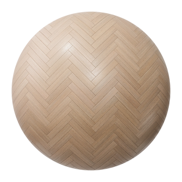 Natural Oak Herringbone Parquet Wood Floor PBR Texture - Sphere Swatch Preview | Superellipse