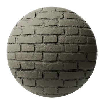 Rustic Painted Brick Pantalon Olive PBR Texture - Sphere Swatch Preview | Superellipse