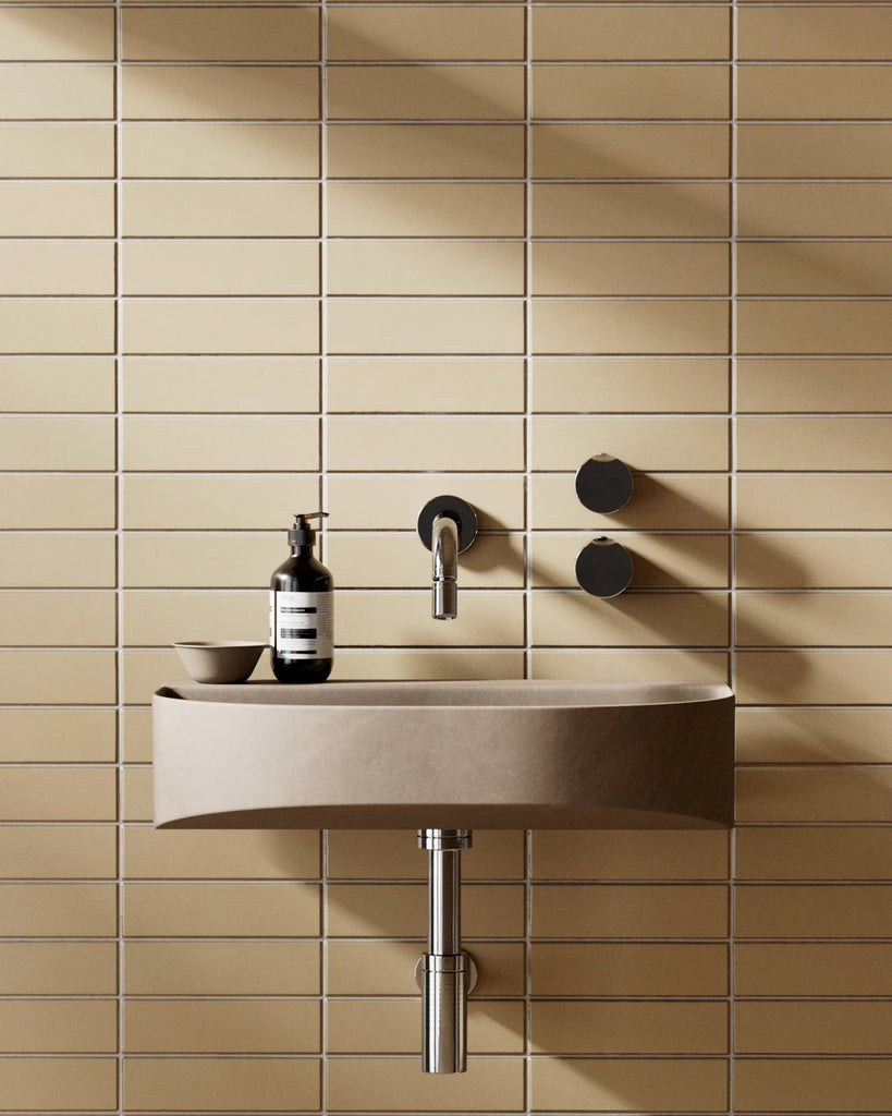 Stacked Matte Sunlight Yellow Tile PBR Texture - Example Scene Visualization | Superellipse