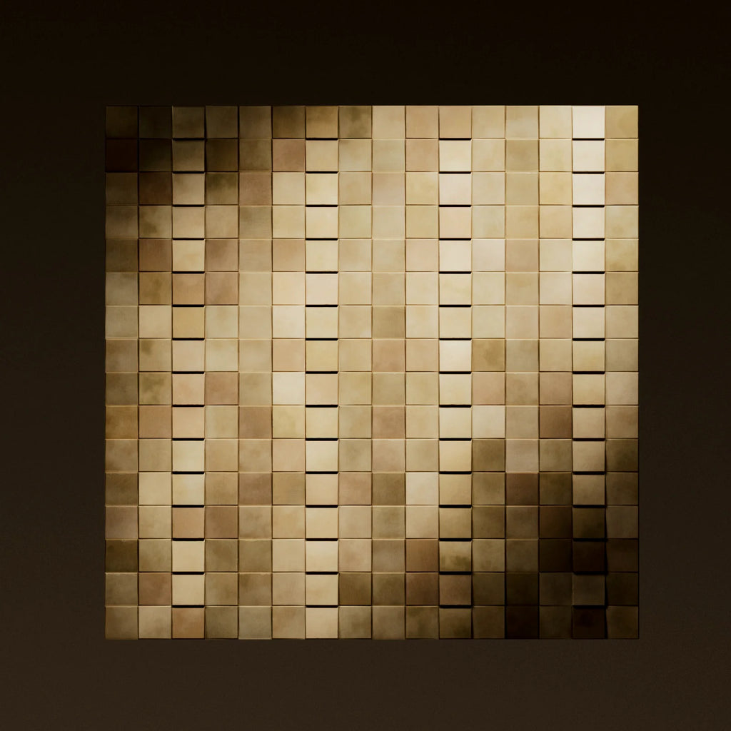 Oxidised Brass 3D Metal Panel PBR Texture - Example Scene Visualization | Superellipse