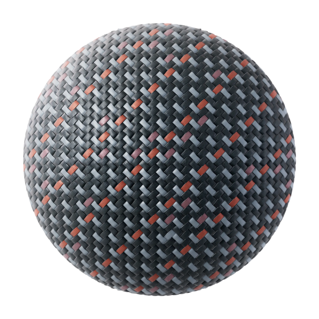 Summit Navy Ember Braided Cord PBR Texture - Sphere Swatch Preview | Superellipse