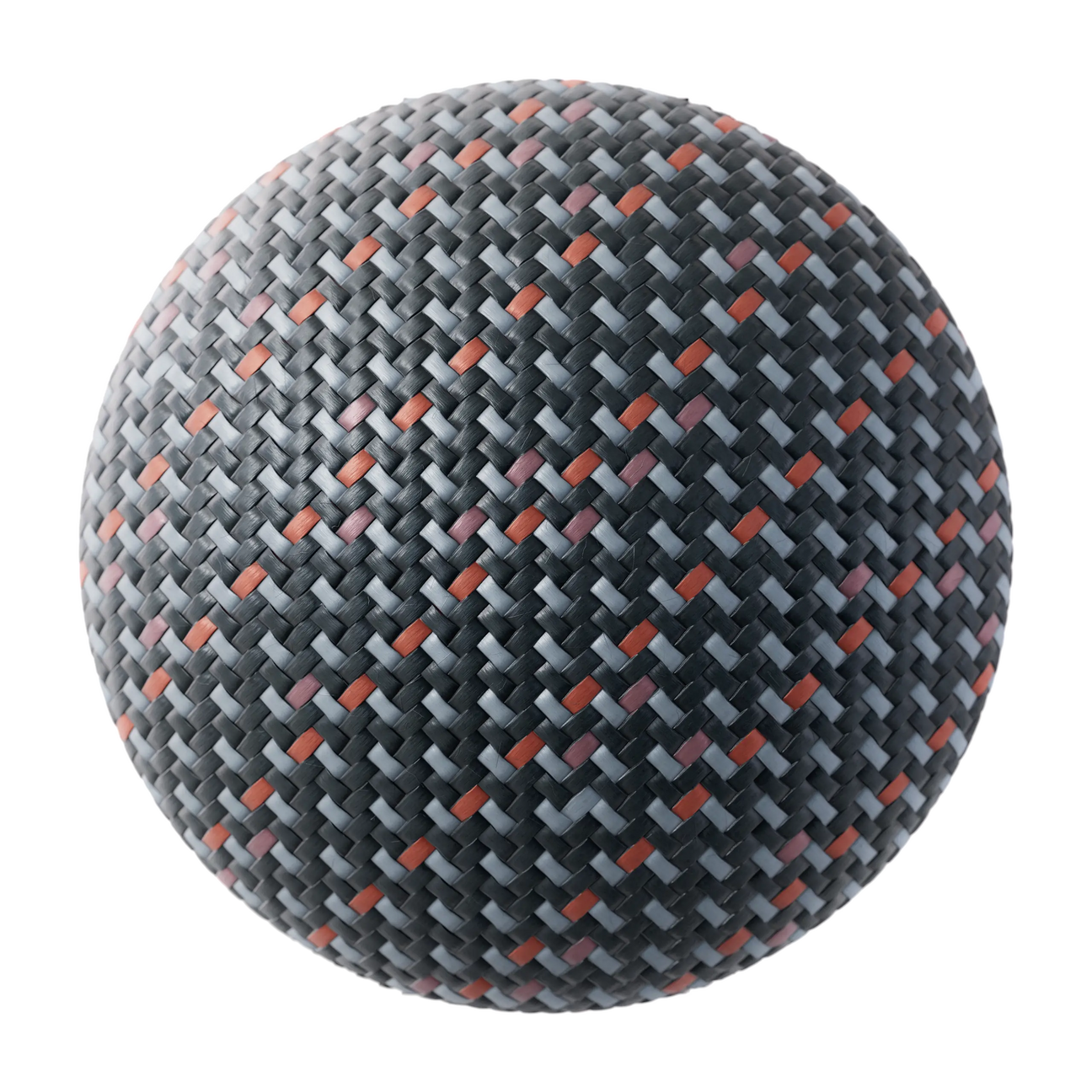 Summit Navy Ember Braided Cord PBR Texture - Sphere Swatch Preview | Superellipse