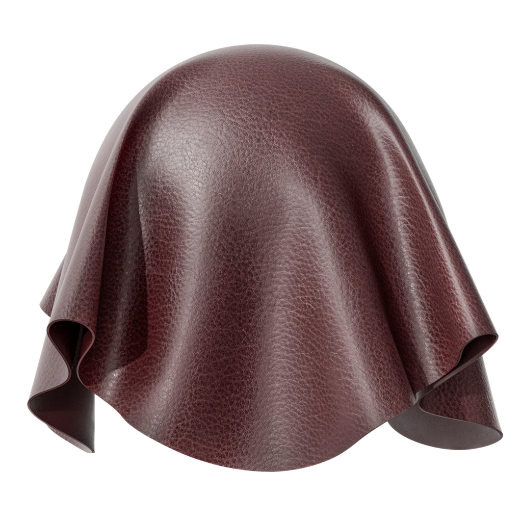Burgundy Pebbled Full Grain Leather PBR Texture - Sphere Swatch Preview | Superellipse