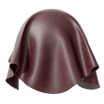 Burgundy Pebbled Full Grain Leather PBR Texture - Sphere Swatch Preview | Superellipse