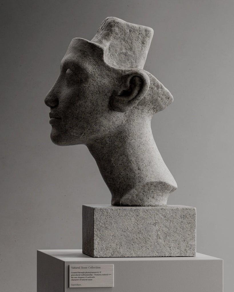 Ash Grey Flamed Limestone PBR Texture - Example Scene Visualization | Superellipse