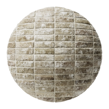 Reclaimed Edwardian Brick Stack Bond PBR Texture - Sphere Swatch Preview | Superellipse
