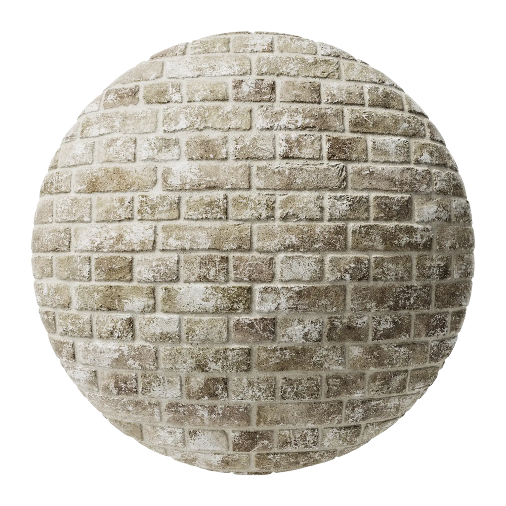 Reclaimed Edwardian Brick English Bond PBR Texture - Sphere Swatch Preview | Superellipse