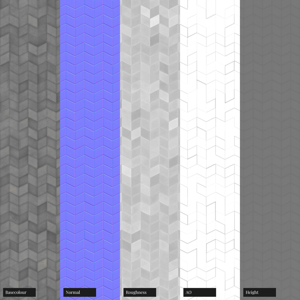 Rhombus Oxidised Steel 3D Metal Panel PBR Texture - Example Scene Visualization | Superellipse