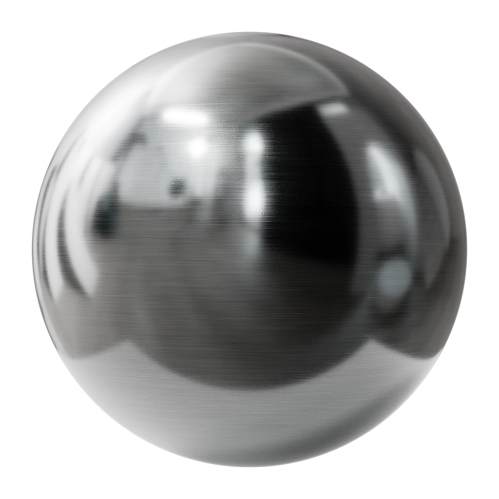Fine Linear Brushed Steel Metal PBR Texture - Sphere Swatch Preview | Superellipse