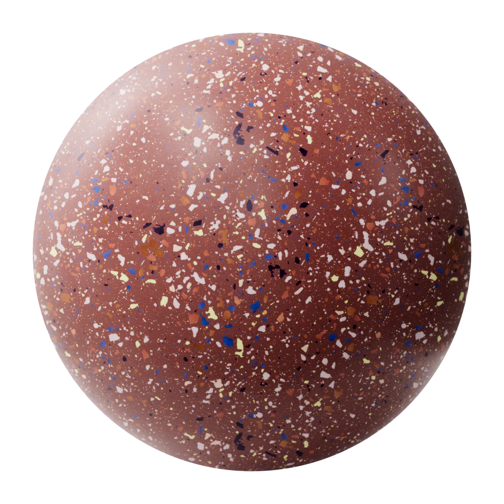Colourful Red Terrazzo Plastic PBR Texture - Sphere Swatch Preview | Superellipse