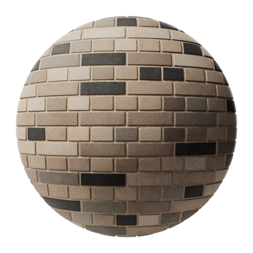 Slate Accent Architectural English Bond Brick PBR Texture - Sphere Swatch Preview | Superellipse