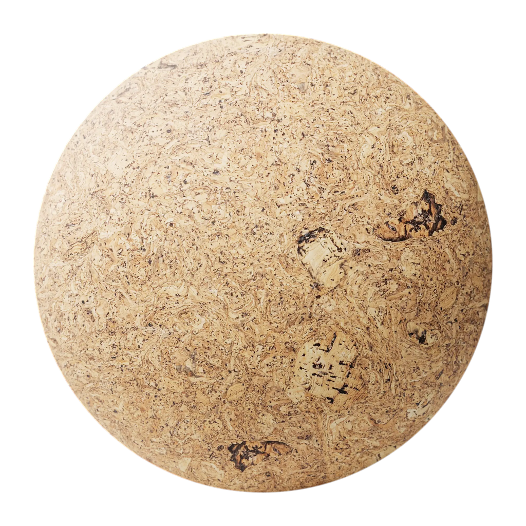 Natural Cork PBR Texture - Sphere Swatch Preview | Superellipse