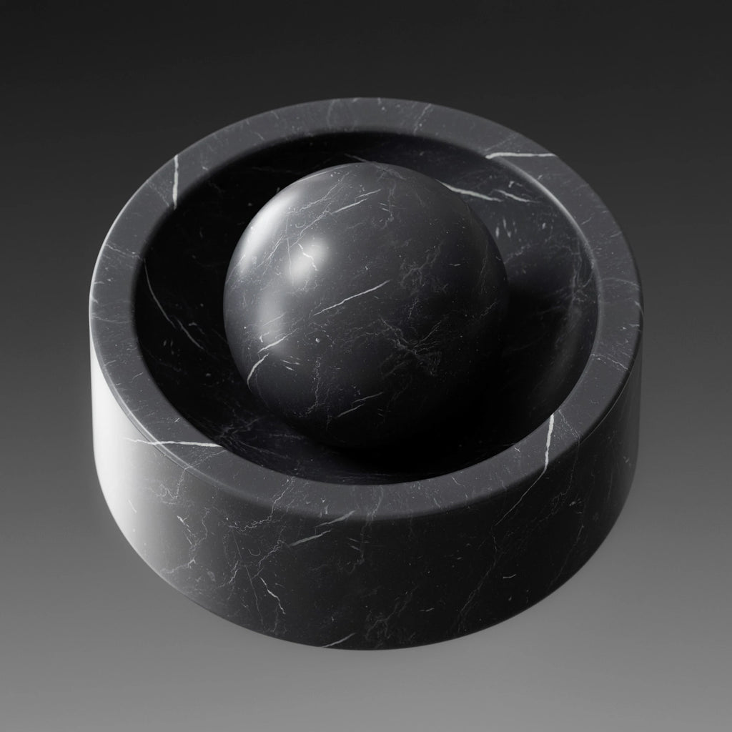 Nero Marquina Honed Marble Slab PBR Texture - Example Scene Visualization | Superellipse