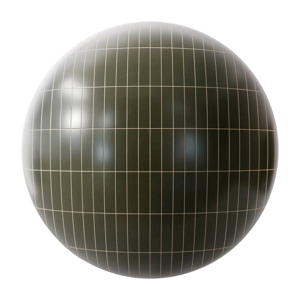 Contemporary Forrest Tile Coordinated Grout PBR Texture - Sphere Swatch Preview | Superellipse