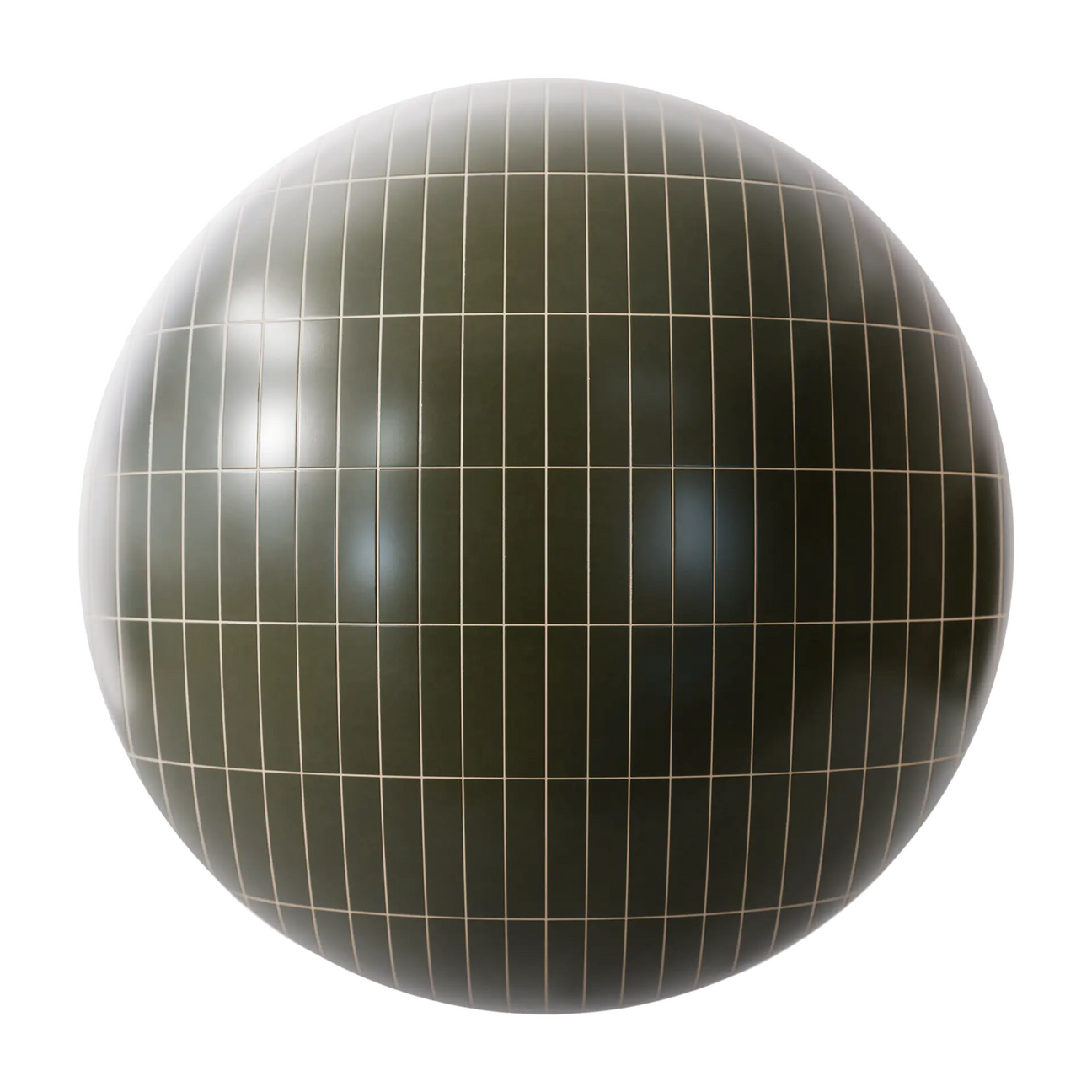 Contemporary Forrest Tile Coordinated Grout PBR Texture - Sphere Swatch Preview | Superellipse