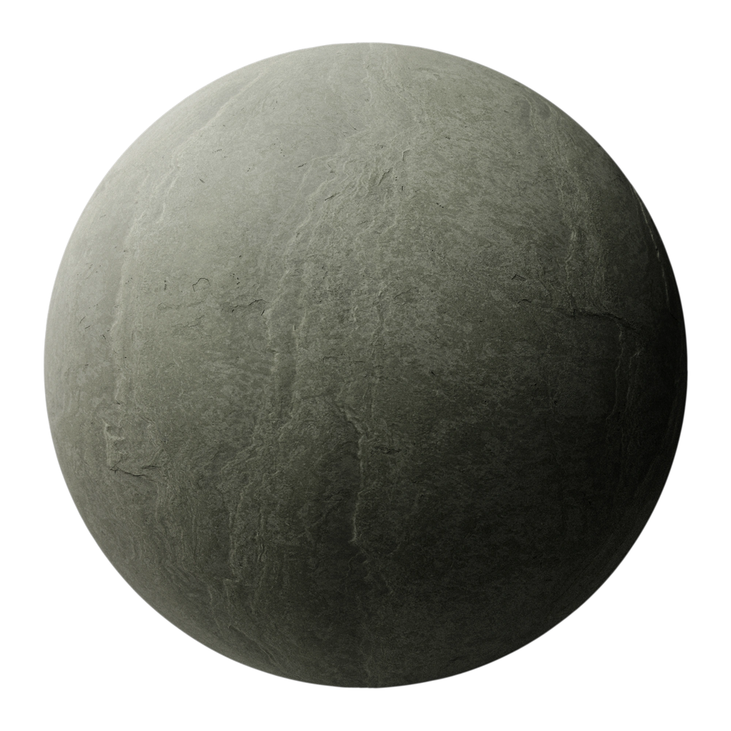 Cumbrian Green Cleft Slate Stone PBR Texture - Sphere Swatch Preview | Superellipse