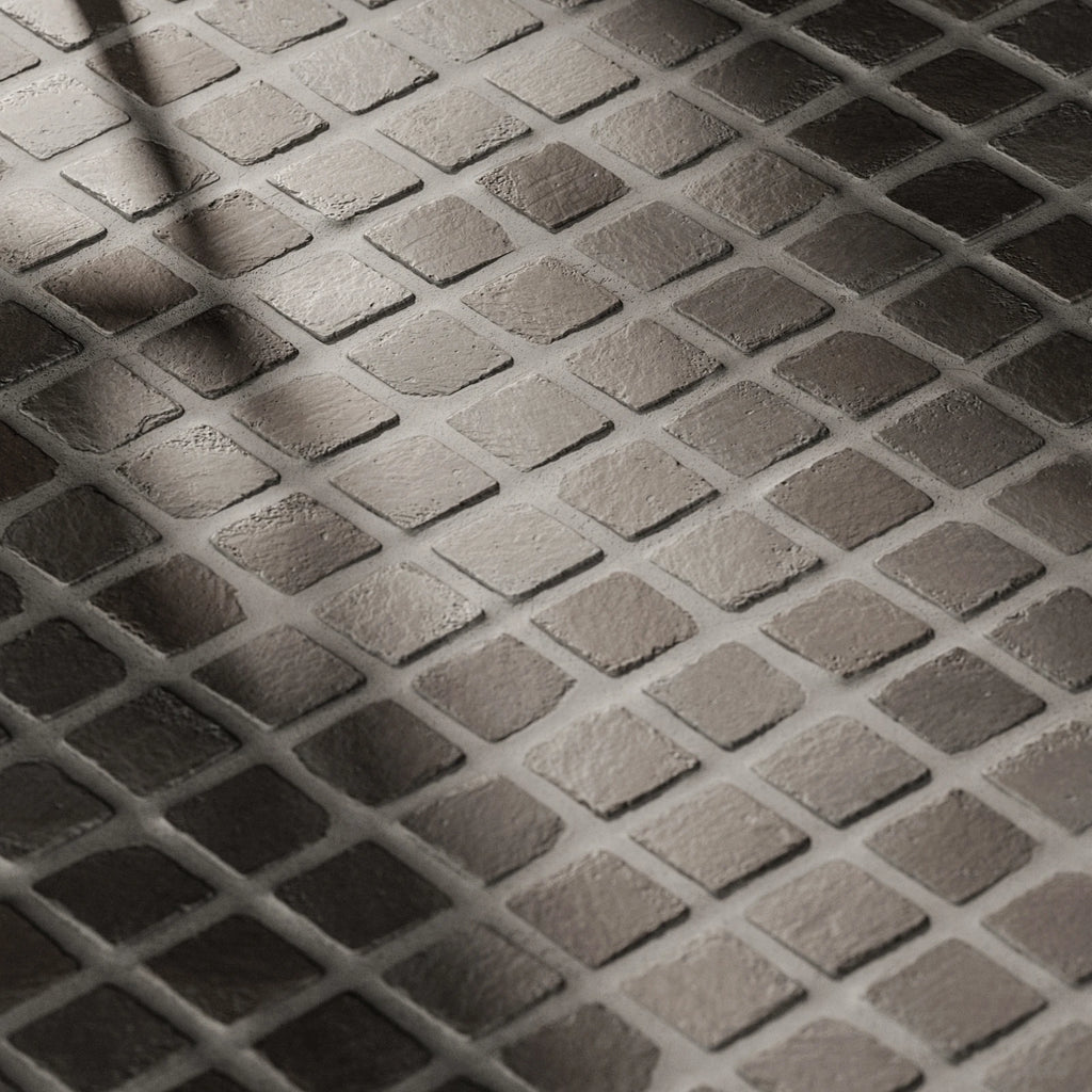 Terracotta Rustic Grey Square Tile PBR Texture - Example Scene Visualization | Superellipse