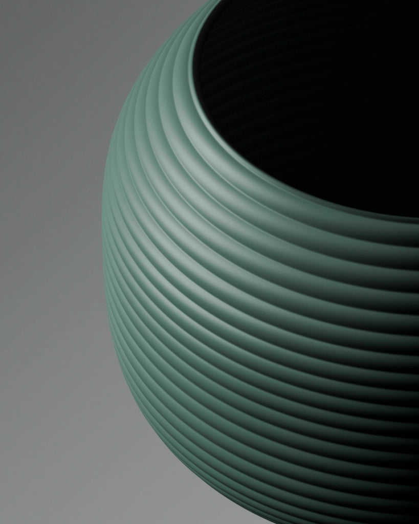 Concave Fluted Deep Teal Plastic PBR Texture - Example Scene Visualization | Superellipse