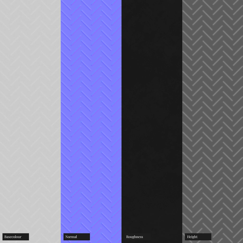 Tactile Diagonal Embossed Gloss Plastic PBR Texture - Example Scene Visualization | Superellipse