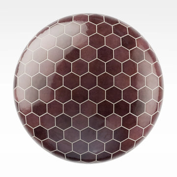Hoxton Burgundy Hex Tile PBR Texture - Sphere Swatch Preview | Superellipse