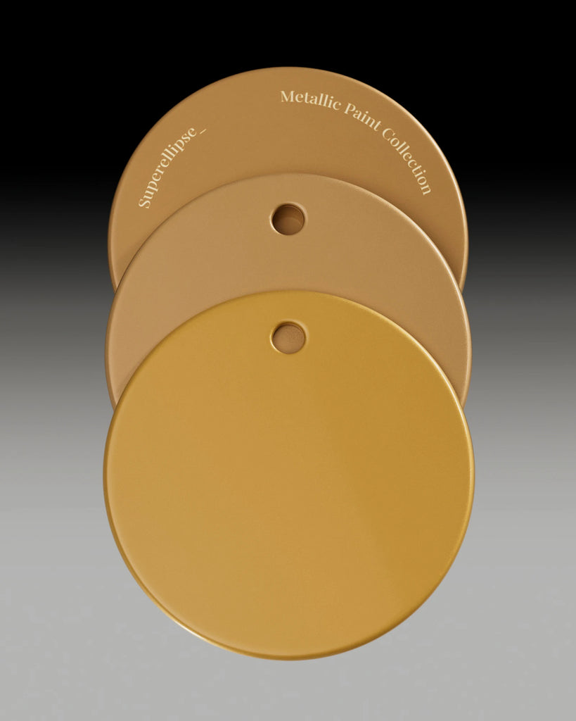 Sunset Gold Metallic Gloss Paint PBR Texture - Example Scene Visualization | Superellipse