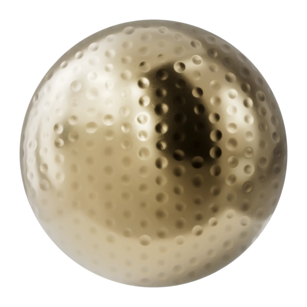 Ball Pein Hammered Gold Metal PBR Texture - Sphere Swatch Preview | Superellipse