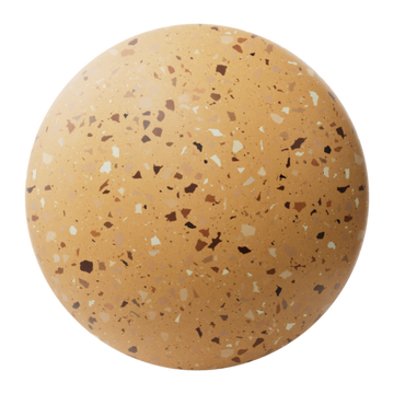 Sunflower Yellow Ceramic Terrazzo PBR Texture - Sphere Swatch Preview | Superellipse